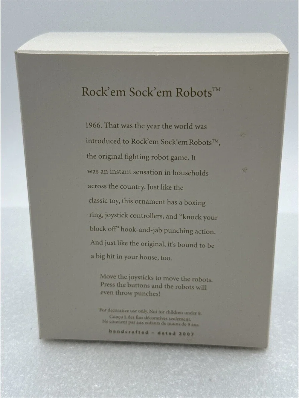 Hallmark 2007 Keepsake Rock'Em Sock'Em Robots Christmas Ornament NEW Vintage Toy